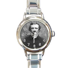 Edgar Allan Poe  Round Italian Charm Watch by Valentinaart