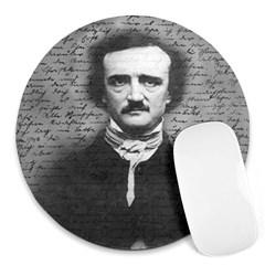 Edgar Allan Poe  Round Mousepads by Valentinaart