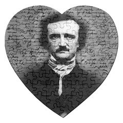 Edgar Allan Poe  Jigsaw Puzzle (heart) by Valentinaart