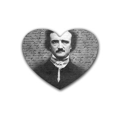 Edgar Allan Poe  Rubber Coaster (heart)  by Valentinaart