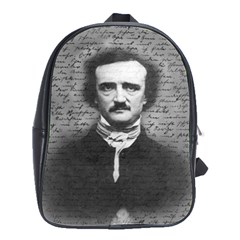 Edgar Allan Poe  School Bags(large)  by Valentinaart