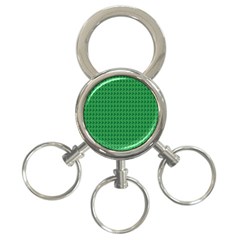 Clovers On Dark Green 3-ring Key Chains