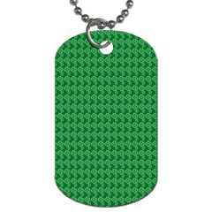 Clovers On Dark Green Dog Tag (two Sides) by PhotoNOLA