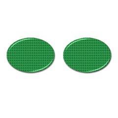 Clovers On Dark Green Cufflinks (oval) by PhotoNOLA