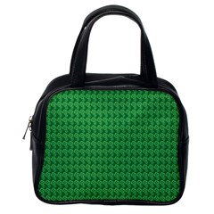 Clovers On Dark Green Classic Handbags (one Side)