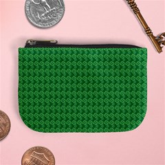 Clovers On Dark Green Mini Coin Purses