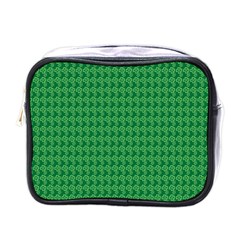 Clovers On Dark Green Mini Toiletries Bags by PhotoNOLA