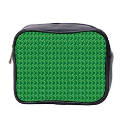 Clovers On Dark Green Mini Toiletries Bag 2-side