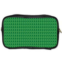 Clovers On Dark Green Toiletries Bags 2-side by PhotoNOLA