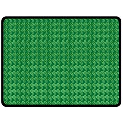 Clovers On Dark Green Fleece Blanket (large) 