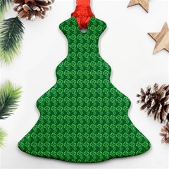 Clovers On Dark Green Ornament (christmas Tree) 