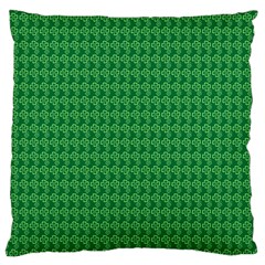 Clovers On Dark Green Large Cushion Case (one Side) by PhotoNOLA