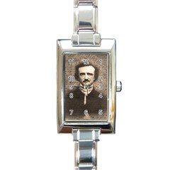 Edgar Allan Poe  Rectangle Italian Charm Watch by Valentinaart