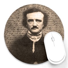 Edgar Allan Poe  Round Mousepads by Valentinaart