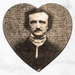 Edgar Allan Poe  Jigsaw Puzzle (heart) by Valentinaart