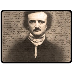 Edgar Allan Poe  Fleece Blanket (large)  by Valentinaart