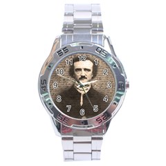 Edgar Allan Poe  Stainless Steel Analogue Watch by Valentinaart