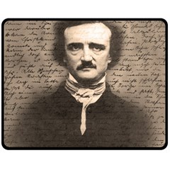 Edgar Allan Poe  Double Sided Fleece Blanket (medium)  by Valentinaart