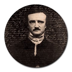 Edgar Allan Poe  Round Mousepads by Valentinaart