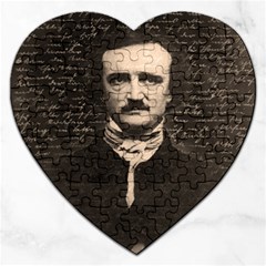 Edgar Allan Poe  Jigsaw Puzzle (heart) by Valentinaart