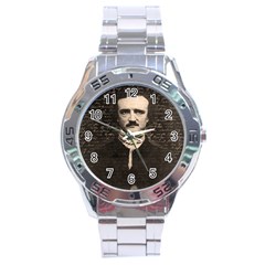 Edgar Allan Poe  Stainless Steel Analogue Watch by Valentinaart