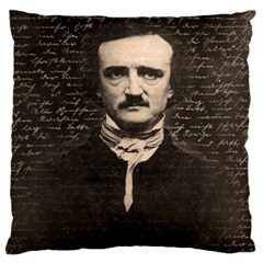 Edgar Allan Poe  Large Cushion Case (one Side) by Valentinaart