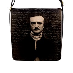 Edgar Allan Poe  Flap Messenger Bag (l)  by Valentinaart