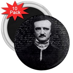 Edgar Allan Poe  3  Magnets (10 Pack)  by Valentinaart