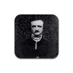 Edgar Allan Poe  Rubber Coaster (square)  by Valentinaart