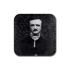 Edgar Allan Poe  Rubber Square Coaster (4 Pack)  by Valentinaart