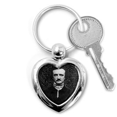 Edgar Allan Poe  Key Chains (heart)  by Valentinaart