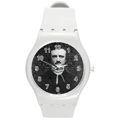 Edgar Allan Poe  Round Plastic Sport Watch (m) by Valentinaart