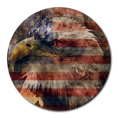 Vintage Eagle  Round Mousepads by Valentinaart