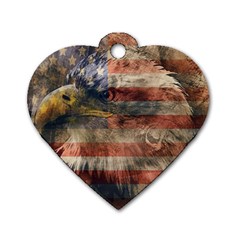 Vintage Eagle  Dog Tag Heart (one Side) by Valentinaart