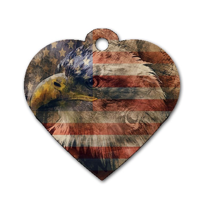 Vintage Eagle  Dog Tag Heart (One Side)