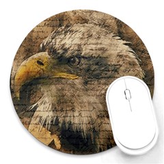 Vintage Eagle  Round Mousepads by Valentinaart