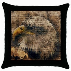 Vintage Eagle  Throw Pillow Case (black) by Valentinaart