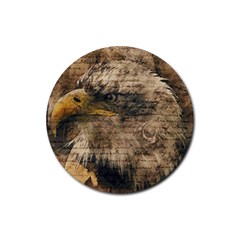 Vintage Eagle  Rubber Round Coaster (4 Pack)  by Valentinaart