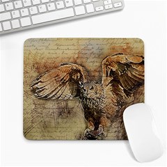 Vintage Owl Large Mousepads by Valentinaart