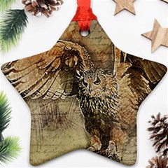 Vintage Owl Star Ornament (two Sides)