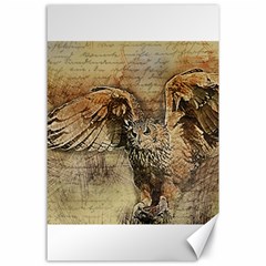 Vintage Owl Canvas 24  X 36  by Valentinaart