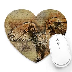 Vintage Owl Heart Mousepads by Valentinaart