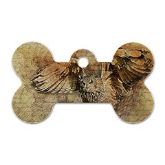 Vintage Owl Dog Tag Bone (one Side) by Valentinaart