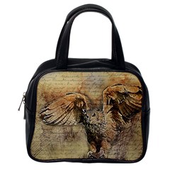 Vintage Owl Classic Handbags (one Side) by Valentinaart