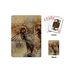 Vintage Owl Playing Cards (mini)  by Valentinaart