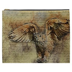 Vintage Owl Cosmetic Bag (xxxl)  by Valentinaart