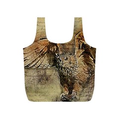 Vintage Owl Full Print Recycle Bags (s)  by Valentinaart