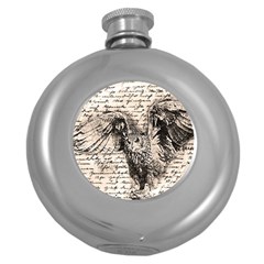 Vintage Owl Round Hip Flask (5 Oz) by Valentinaart