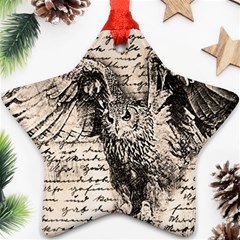 Vintage Owl Star Ornament (two Sides) by Valentinaart