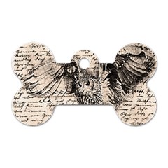 Vintage Owl Dog Tag Bone (one Side) by Valentinaart